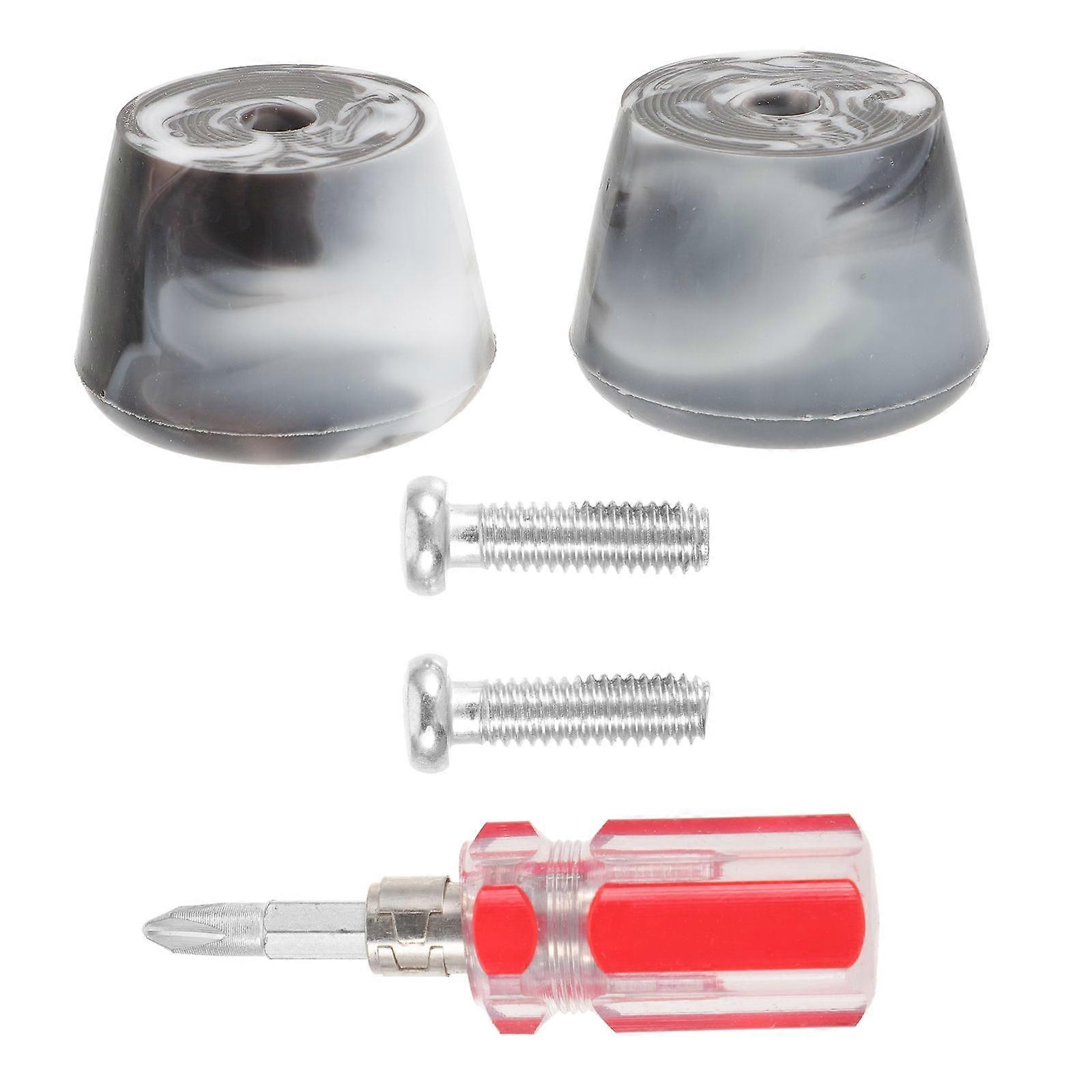 Roller Skating Accessories Double Row Roller Skating Toe Stops Brake Jam Plugs with Screwdriver and Screw for Roller Skates 1Set