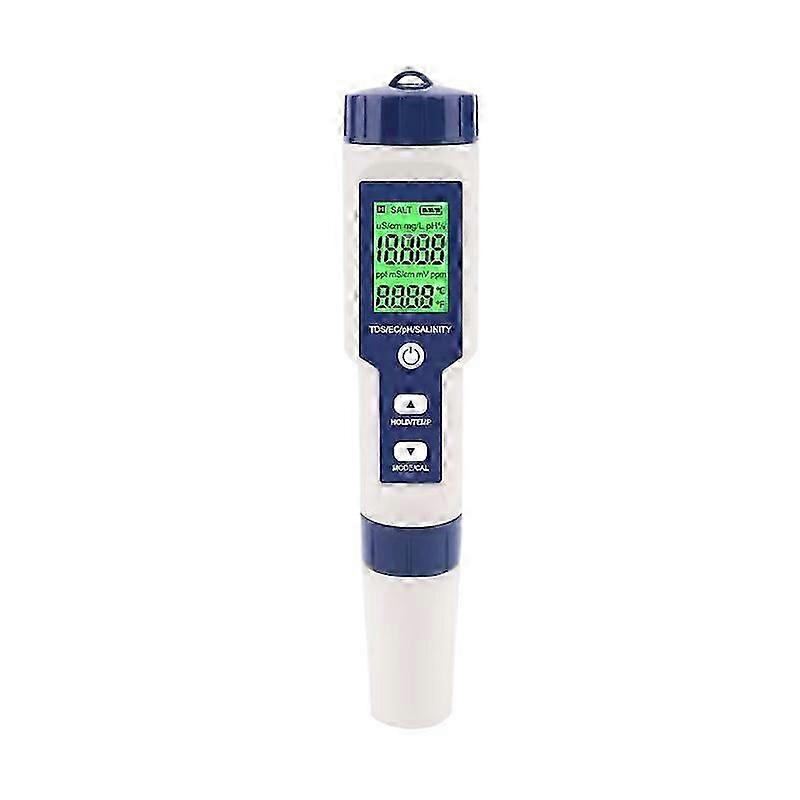5-in-1 Electronic Ph Meter, Measure Ph Tds Ec Salinity Temperature Water Quality Tester, Lcd Display And Reading Accuracy, For Drinking Water, A-Yogo