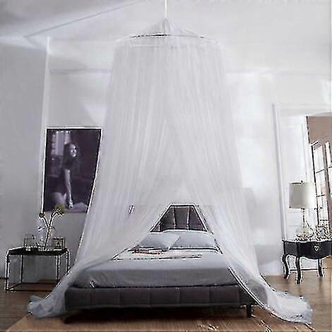 Mosquito Net King Size Bed Canopy Hanging Curtain Netting Princess Round Hoop Sheer Bed Canopy White