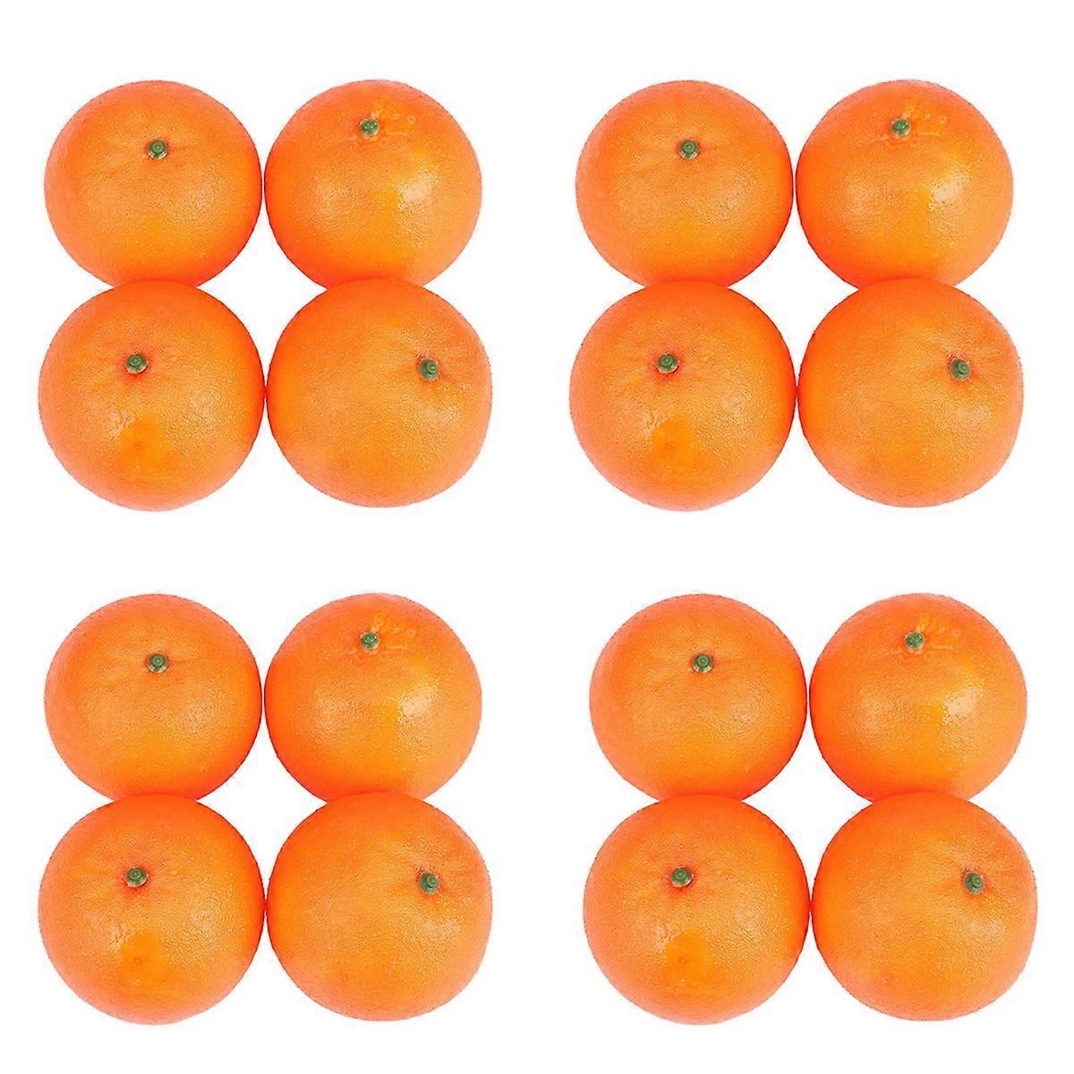 4 Pcs Soft Plastic Simulation Orange Fruit Home Decoration Burgundy