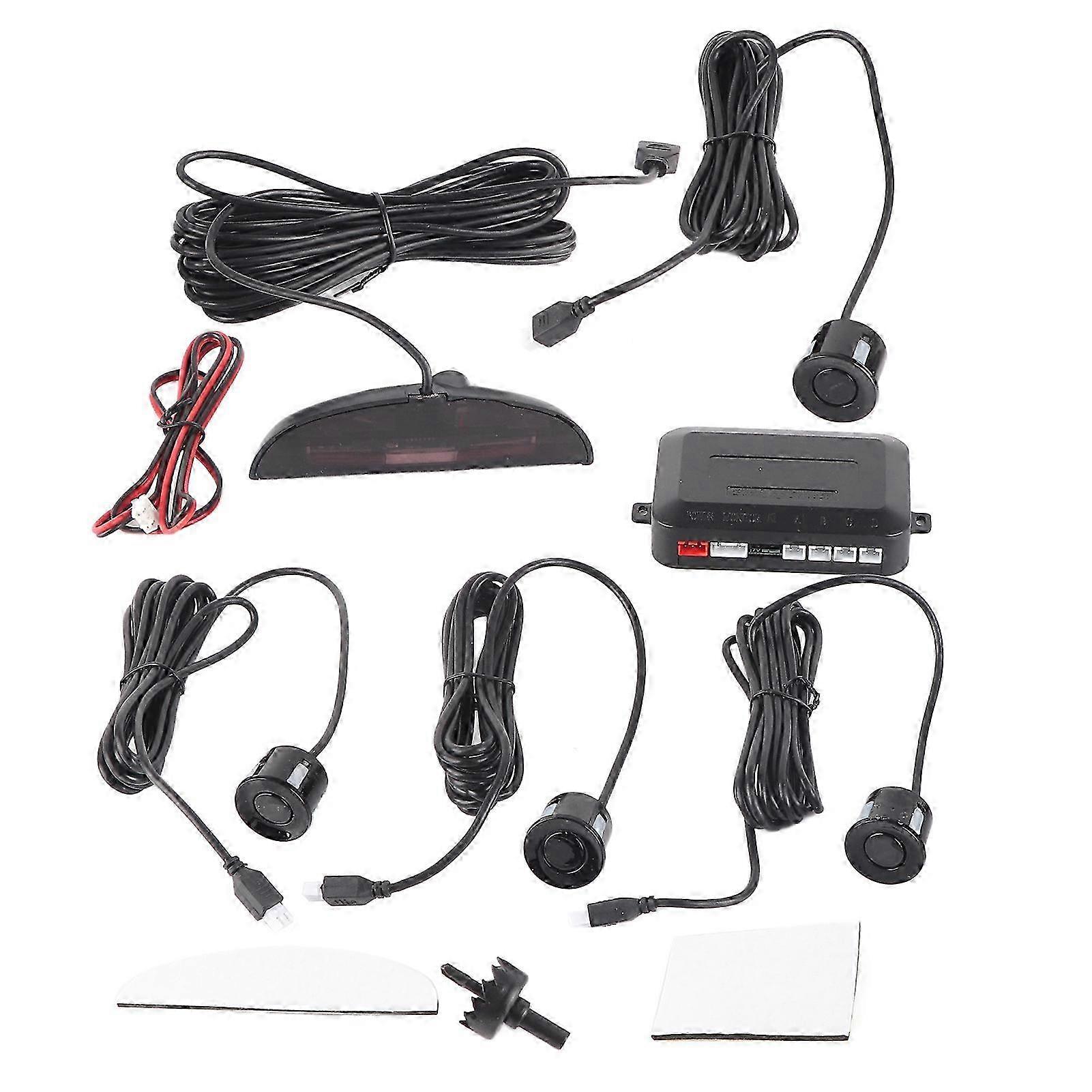Car Parking Sensor Kit Reverse Backup Radar System with 4 Probes LED Display Buzzer Beep Alarm hwy