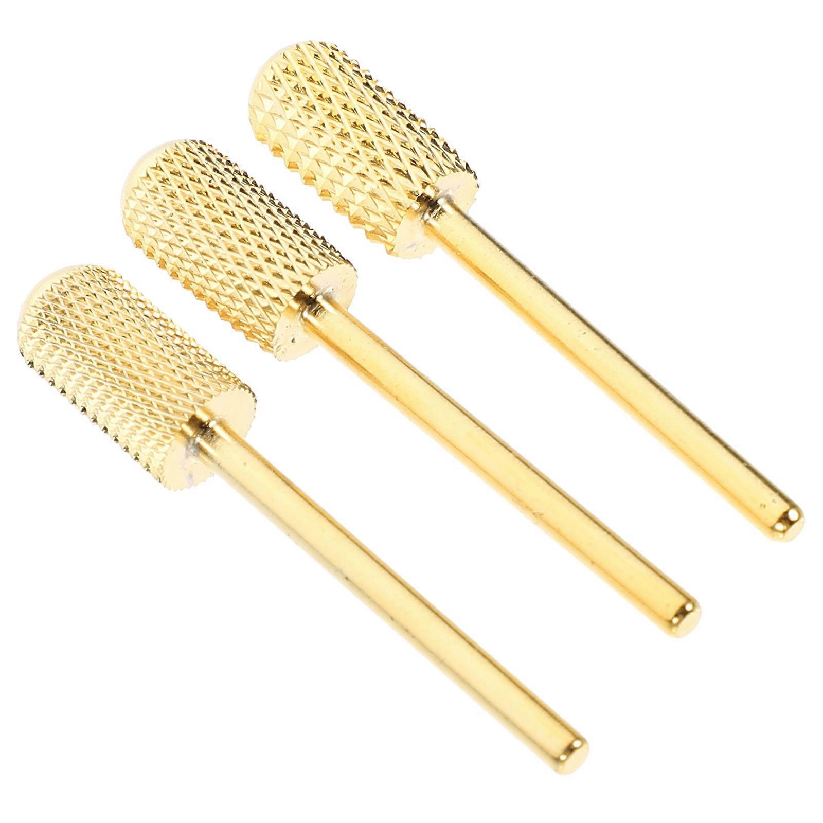 מקדחי ציפורניים מקצועיים אביזר מניקור חתיכות ציפורניים זהובות הסרת ציפורן לספא 3 יחידות