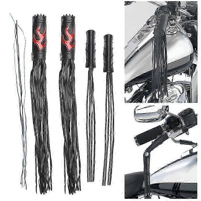 Leather Motorcycle Brake Clutch Fringe Grip Covers Auto Refit Retro Flame Style Handlebar Handle for Various Motorcycles