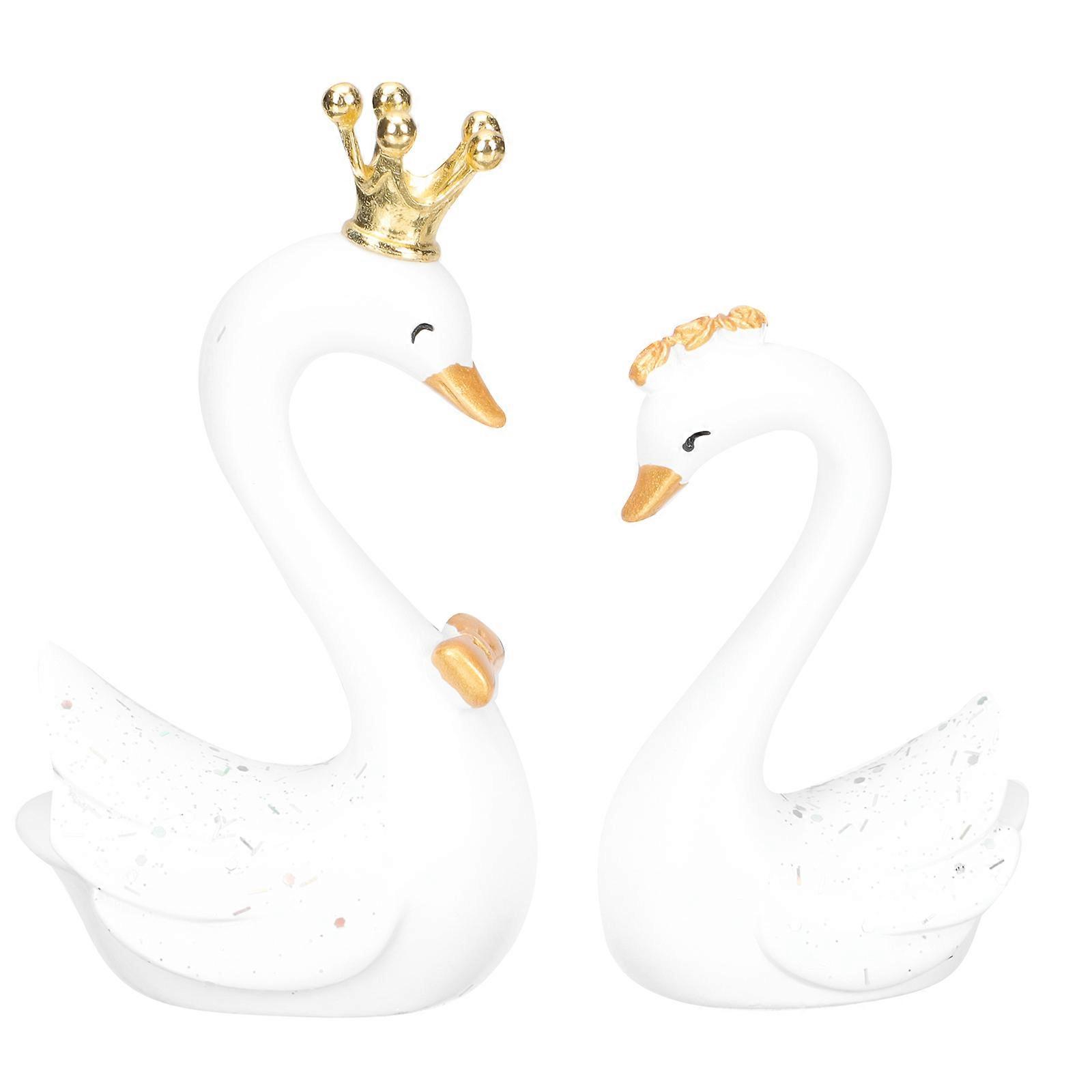 Resin Swan Decors Resin Swan Models Cake Ornaments Nordic Style White 9x5cm Photography Props 1 Pair