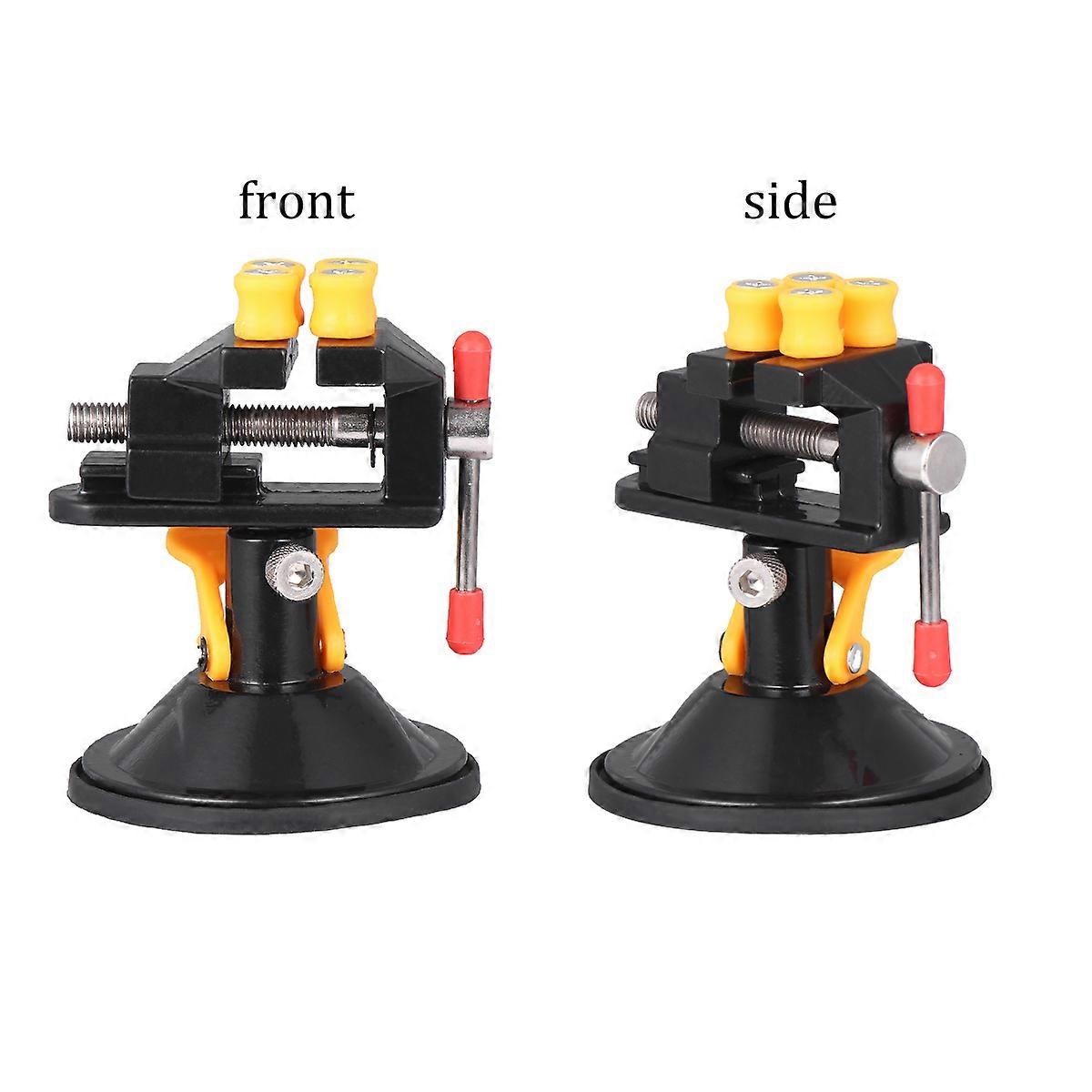 Suction Cup Vise for Crafts and Workbench Use with 360 Degree Rotation Black Aluminum Alloy