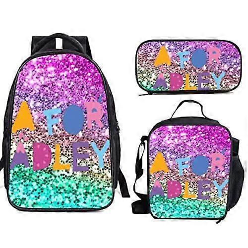 17-inch student backpack set 3D digital printing backpack three-piece set