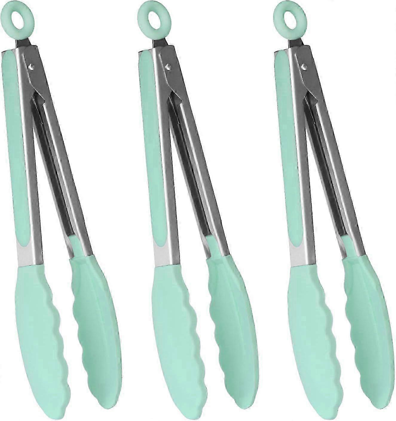 Set of 3 Silicone Cooking and Barbecue Tongs for Convenient Kitchen Use, Suitable for Various Cooking Tasks