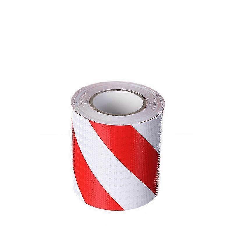 Red and white twill reflective warning tape, suitable for various applications, measures 15 cm in width and 25 m in length.