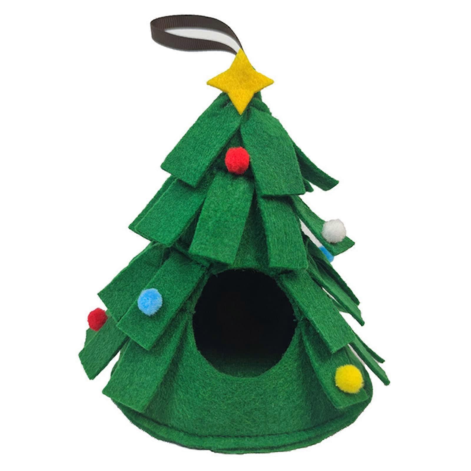 Dwarf Hamster Warm Bed Hammock Christmas Tree Shape House for Small Animals Sugar Gliders Chipmunks Cage Accessory