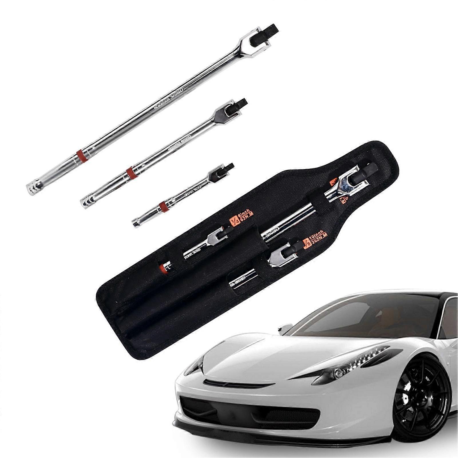 Socket Spanner Set, 3-Piece Ratchet Wrench Tool, Steel Hand Tool, 1/10.2 cm, 3/20.3 cm, 1/5.1 cm Sizes