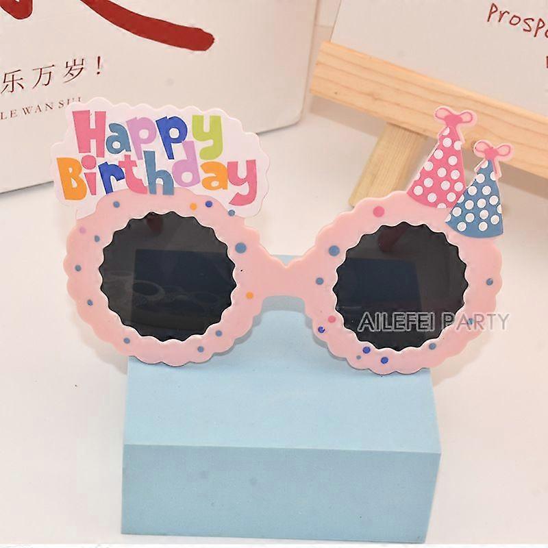 Birthday Glasses: Happy Birthday Eyeglasses Novelty Photo Booth Props for Party Sunglasses for Adults Kids Party Favors Pink