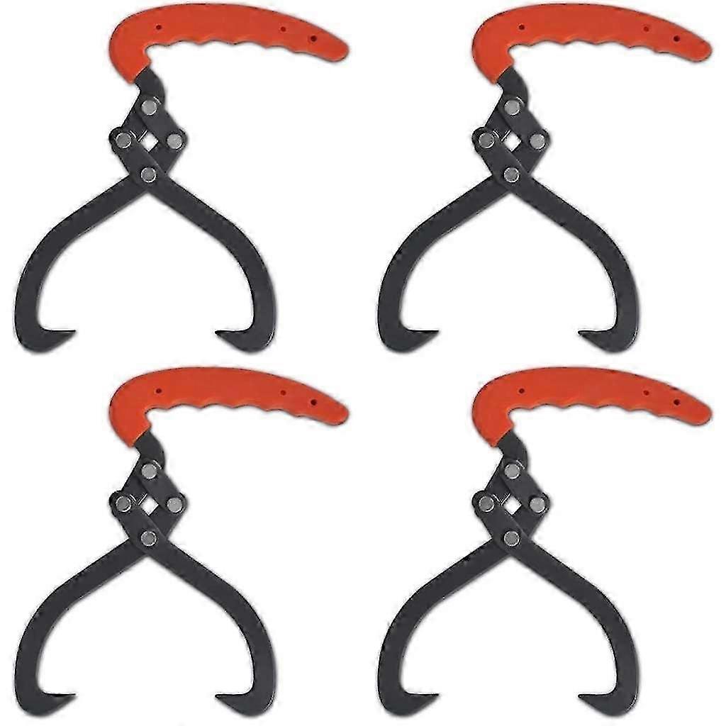 4 pcs Log Tongs with Comfortable Grip Handle