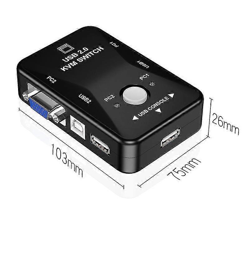 2/4 Way VGA Splitter Switcher 1080P USB 2.0 Video Converter Box KVM Switch VGA Adapter for Mouse Keyboard Printer Pendrive Share