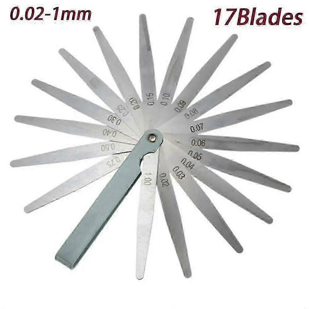 Feeler Gauge with 17/20 Blades 0.02-1.00MM Foldable Thickness Gap Measuring Tool