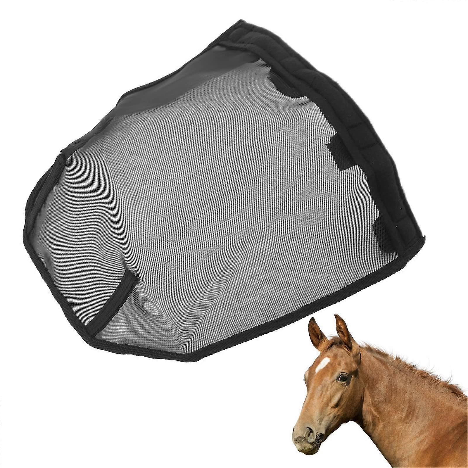 Horse Nose Net Breathable Fine Mesh Net Plastic Horse Nose Cover Comfortable Horse Nose Cover Suitable for Home or Farm, Removable Reins
