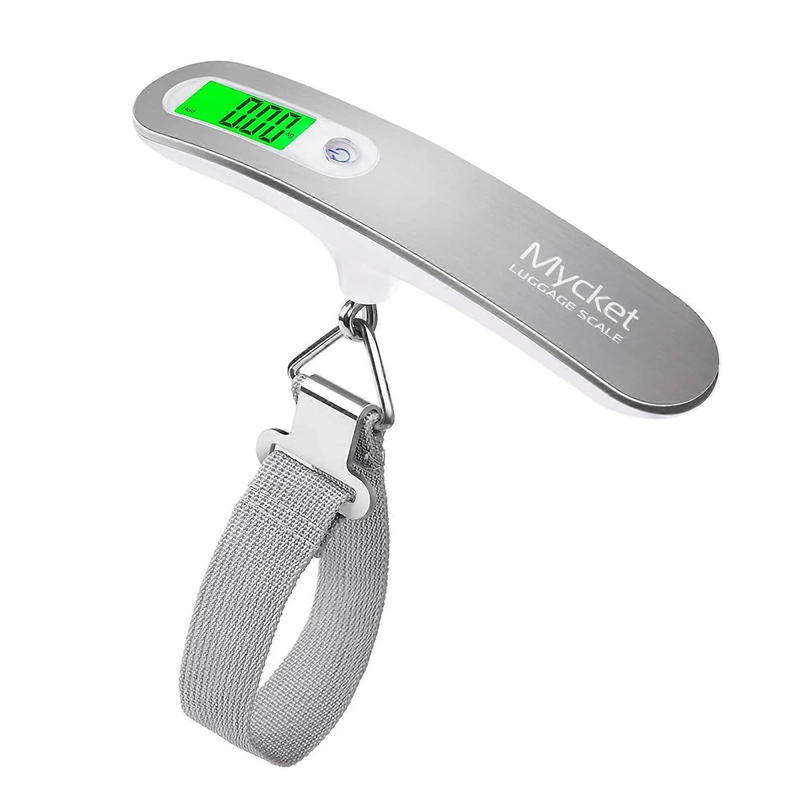 Luggage Scale Portable Digital Scale for Travel, 110 lb/50 kg, Backlight Display, Tare Function, Silver