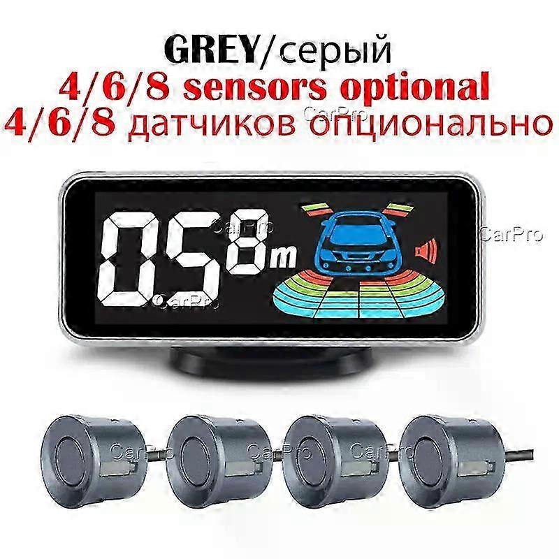 Multiple Radar Parking Sensor Kit Backlight Parktronic LED Display System Backup Monitor Assistant