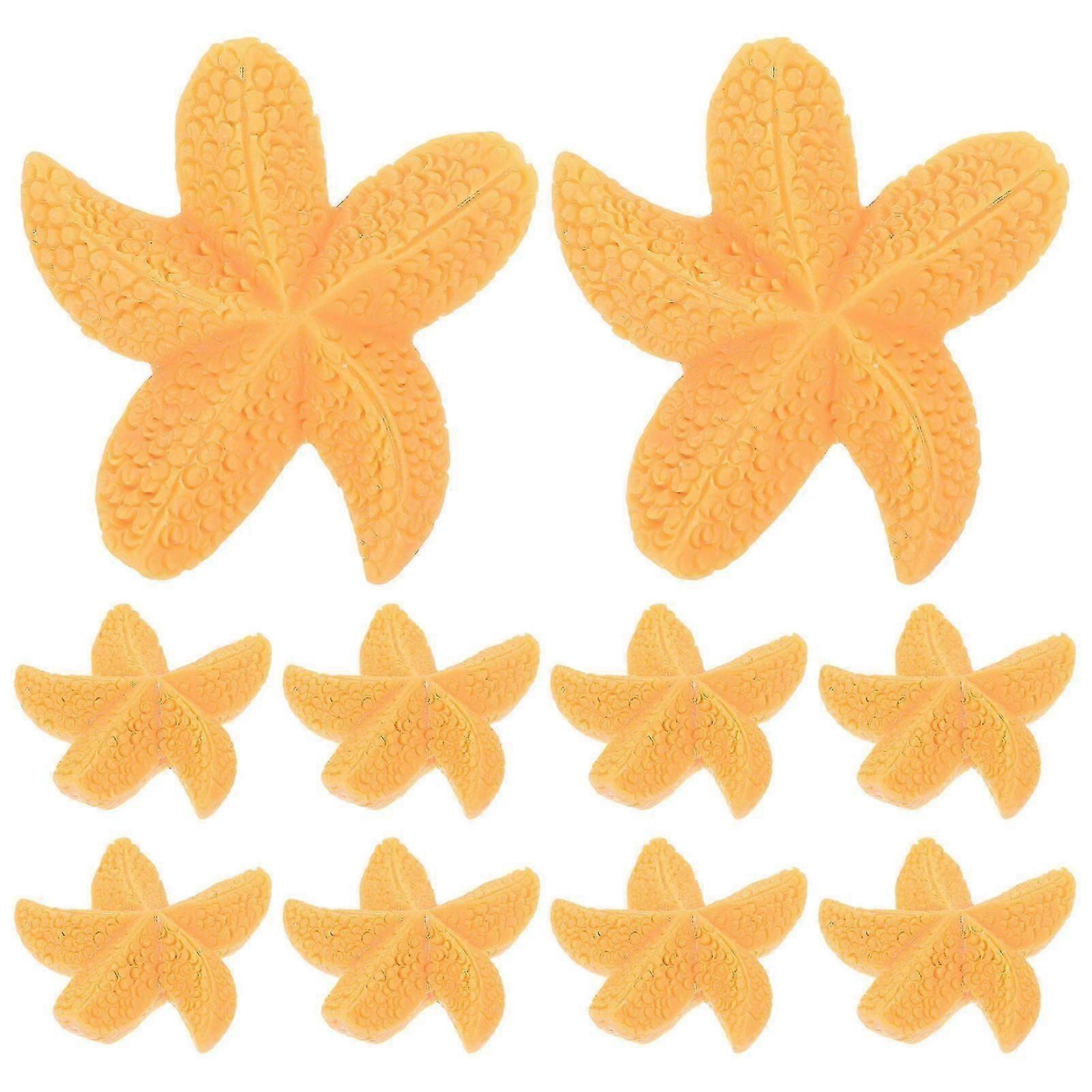 10pcs Realistic Mini Seastar Figurines Landscape Resin Cake Decoration