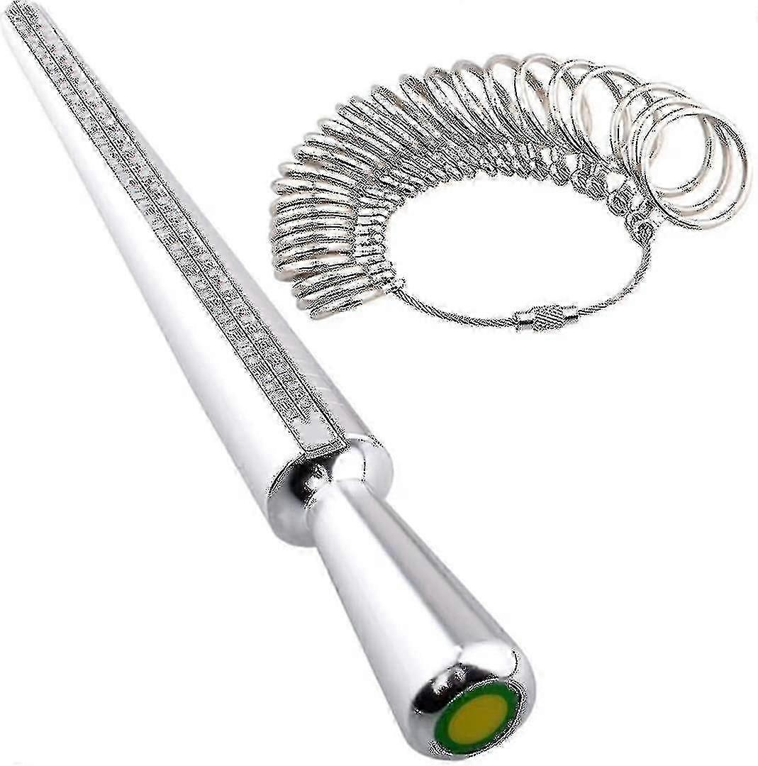 Ring Sizer Measuring Tool,4 Sizes Ring Measurement Stick Metal Mandrel & Finger Sizing Measuring Tool Set