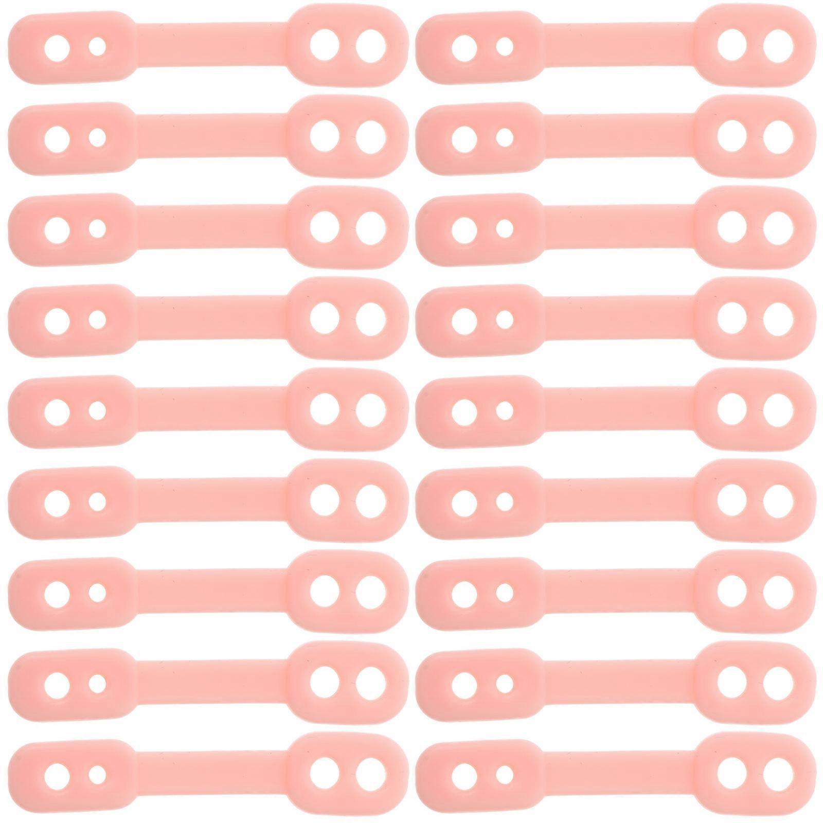 Windproof Clothes Clip Pink Silicone Rectangular Fixing Buckles 100Pcs