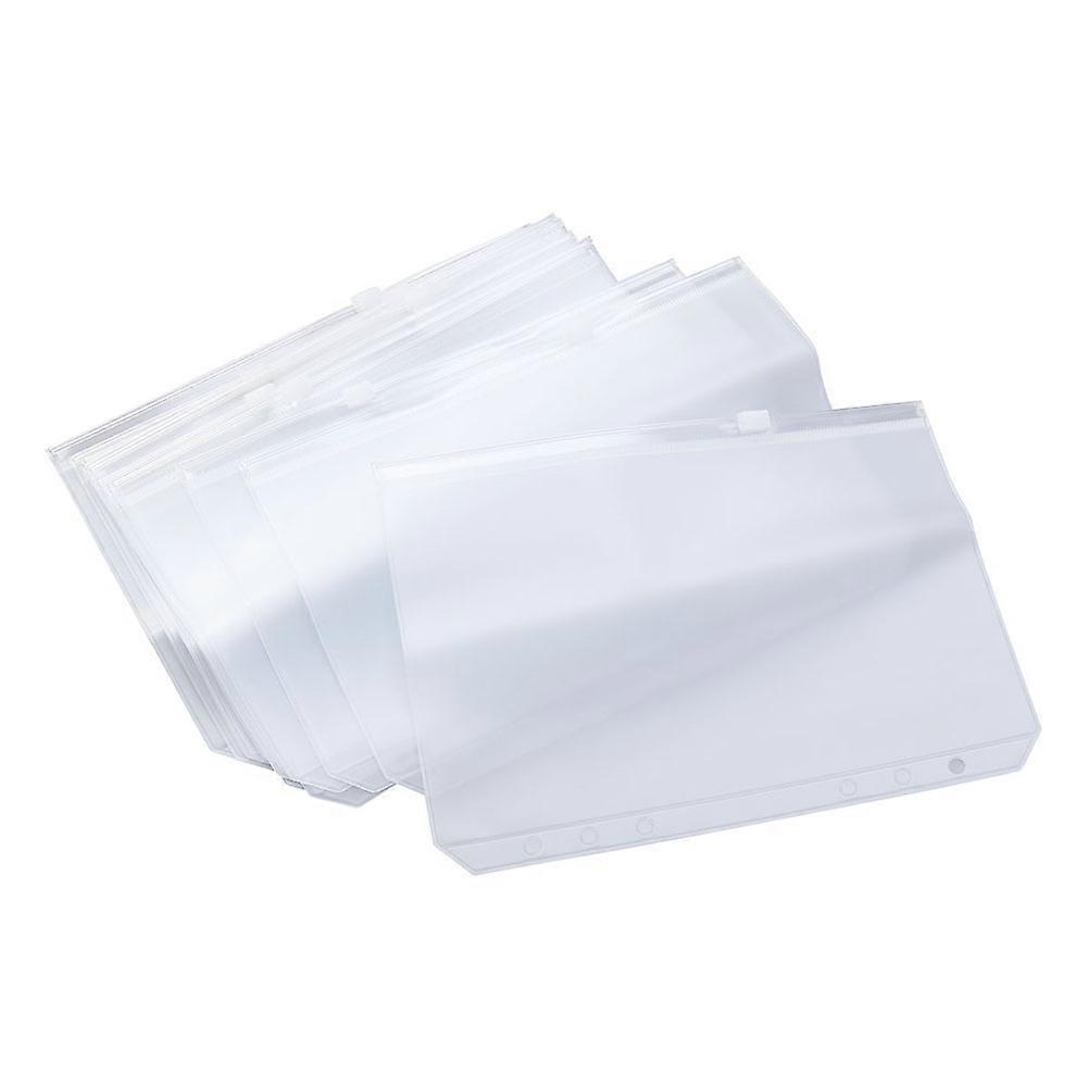 Storage Document Bag A5 Zipper Bag Family Use Transparent 21x15cm Zip Closure Organize Documents 30Set