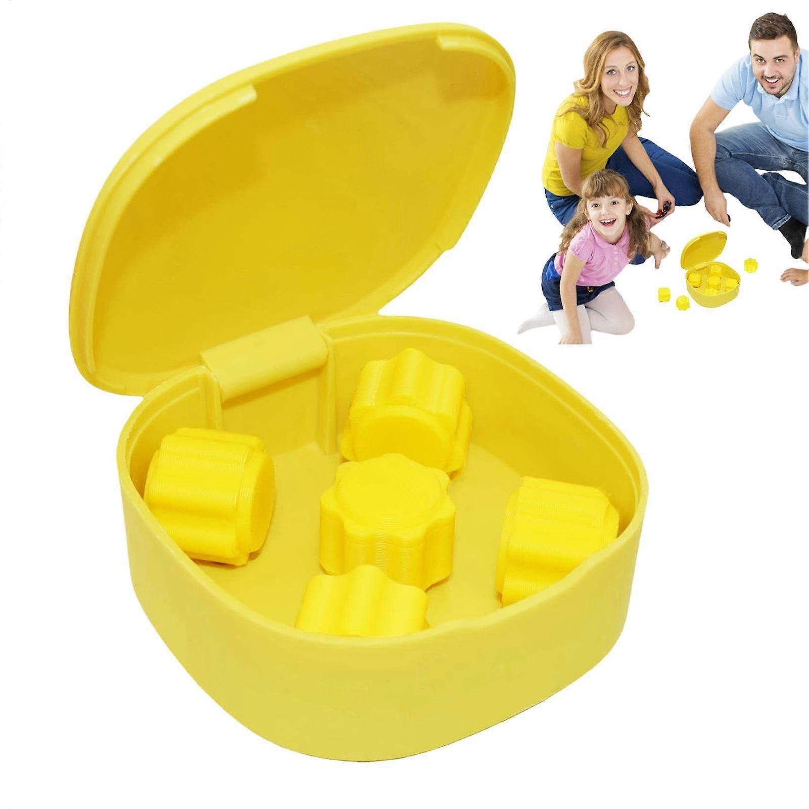 Generic Korean Pebble Game Authentic Korean Game Traditional Korean Game Weighted Travel Set with 5 Stones and Bag for Parties (Yellow)