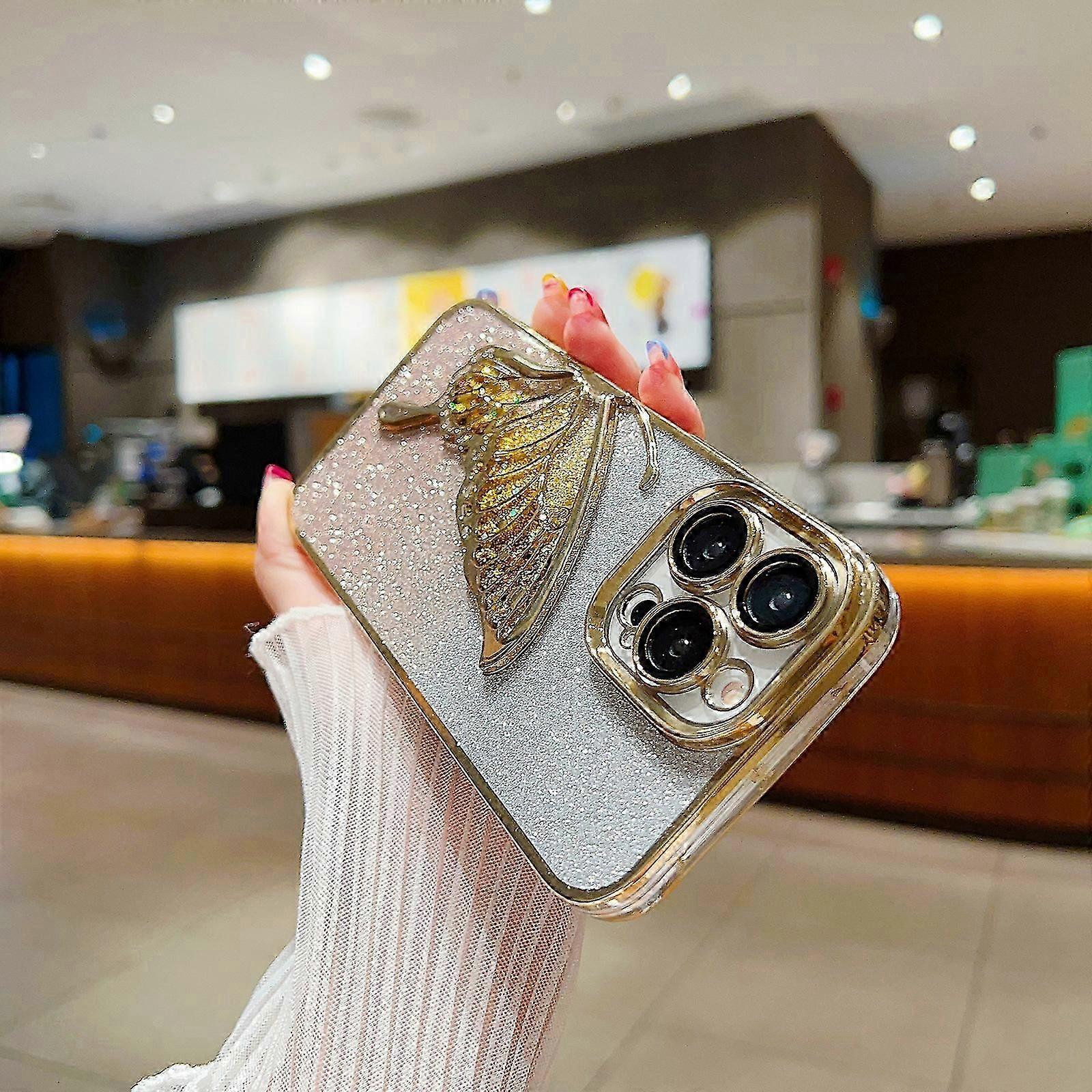 Gradient Glitter for iPhone 15 Pro Max/15 Ultra, Glitter Floating Liquid Shiny Quicksand Case for Women Girls Shockproof Protective Case