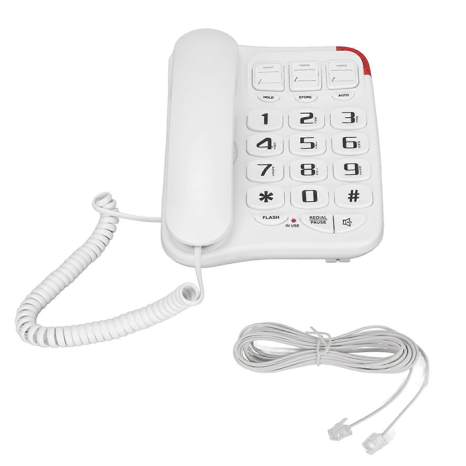 Big Button Phone 3 Picture Keys Amplified Sound Corded Landline Telephone for Seniors Home Office