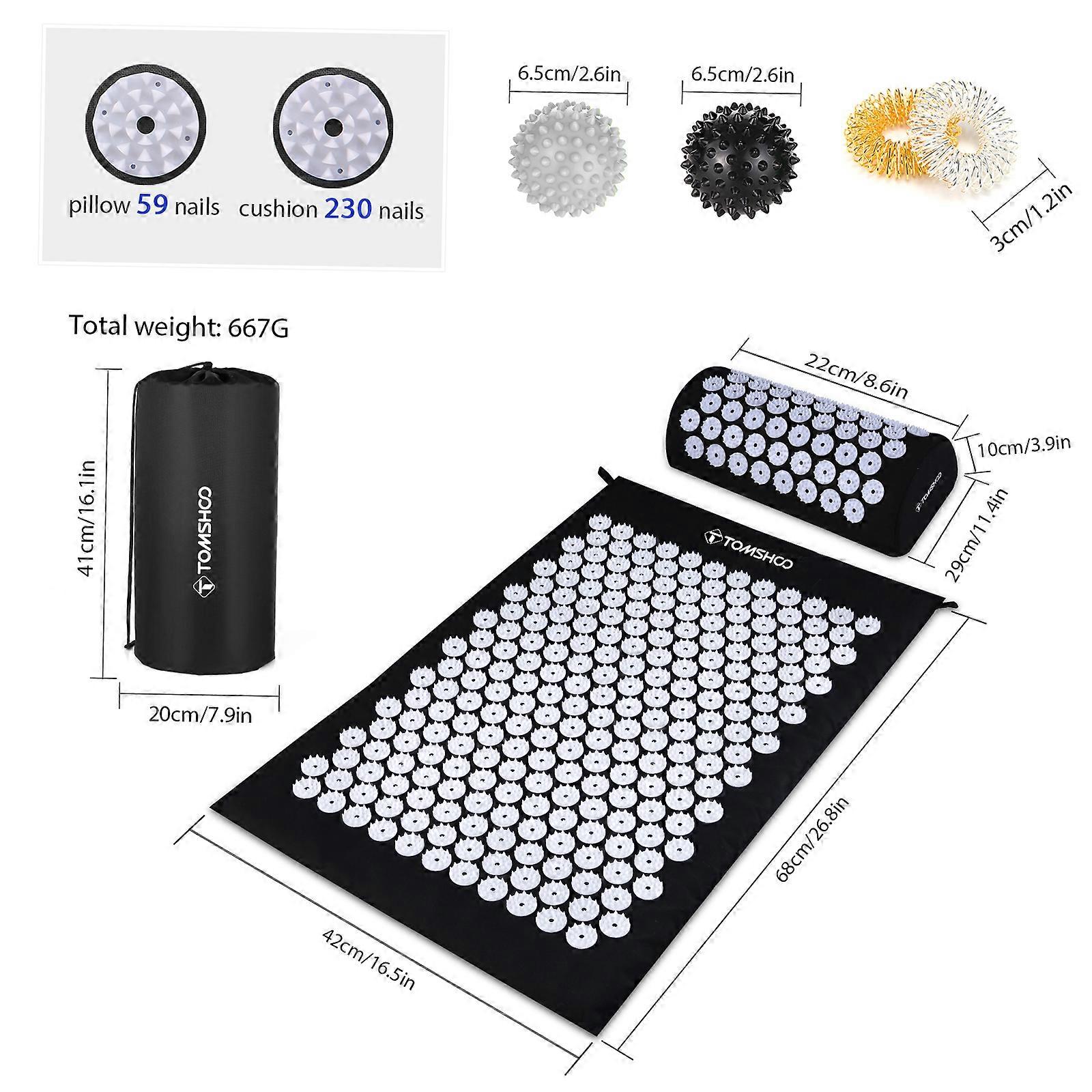 Acupressure Mat and Pillow Set