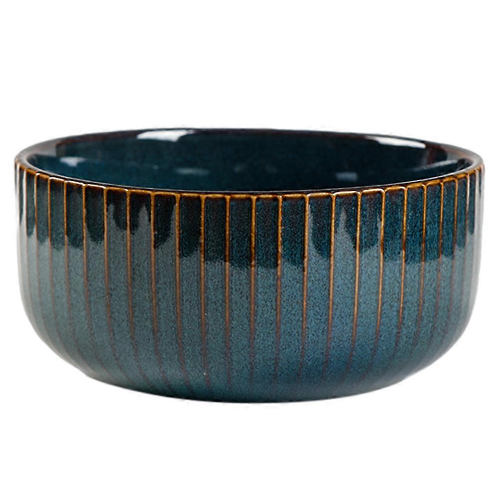Dark Blue Ceramic Bowls for Kitchen Use Great for Soups Salads and Snacks 5.9 Inches