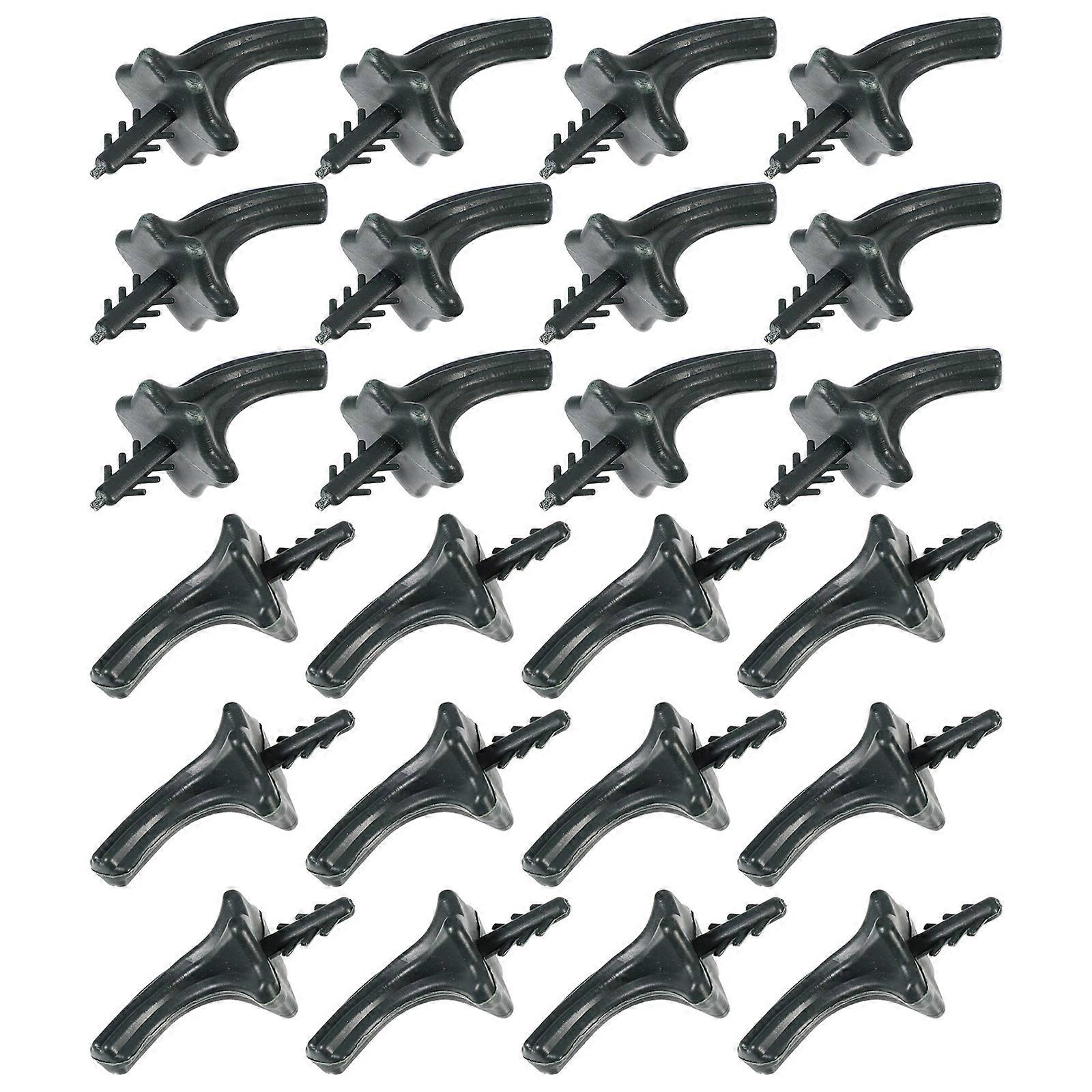 Plastic Pumpkin Heads 24Pcs Green Halloween Decor with Stable Fixation