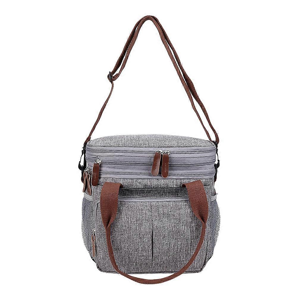 Insulated Large Capacity Bento Bag for School, Work & Picnics – Portable Lunch Bag with Side Mesh Pockets for Storage & Heat Preservation