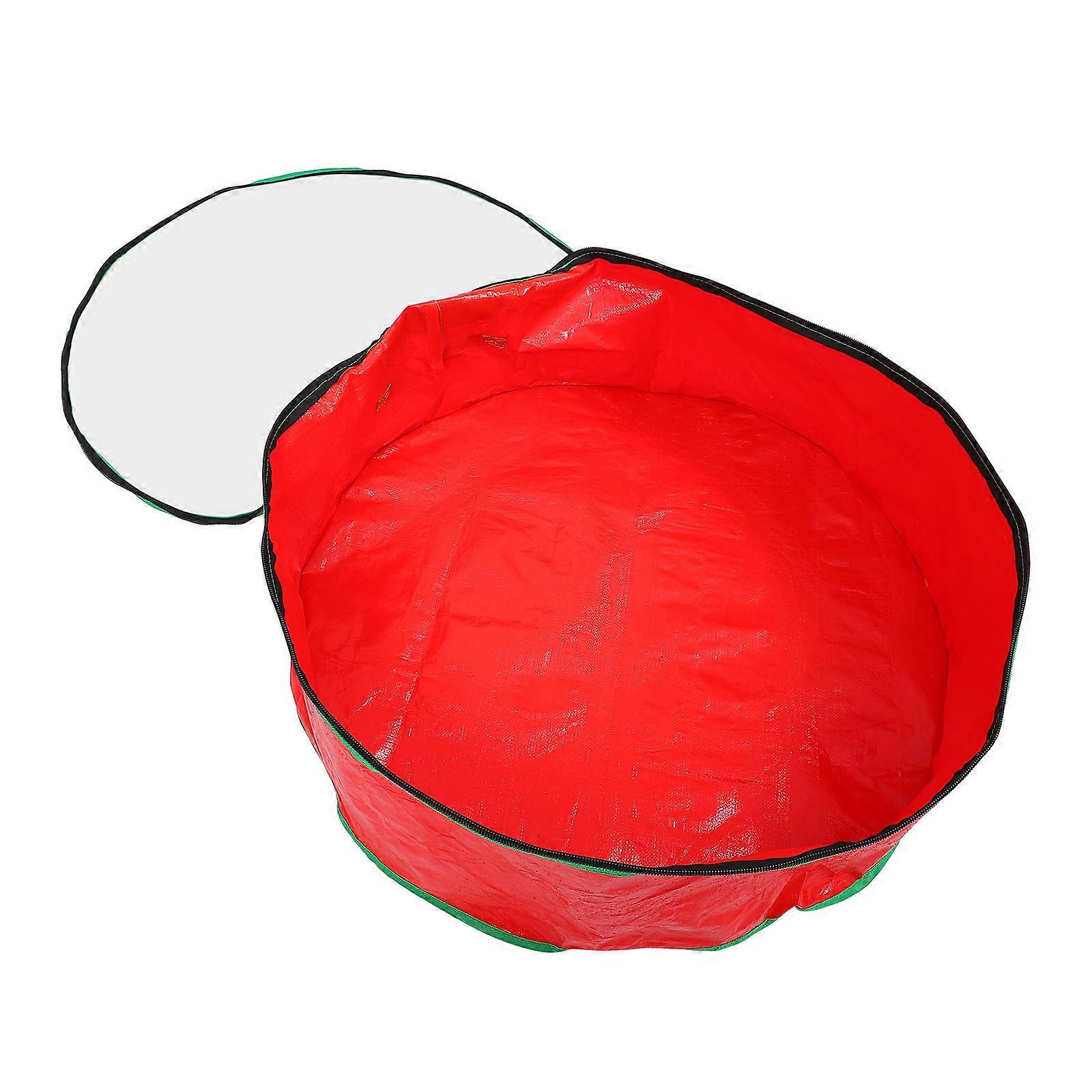 Clear Wreath Container Red 76x28cm Waterproof Dust-Proof Storage 1Pack