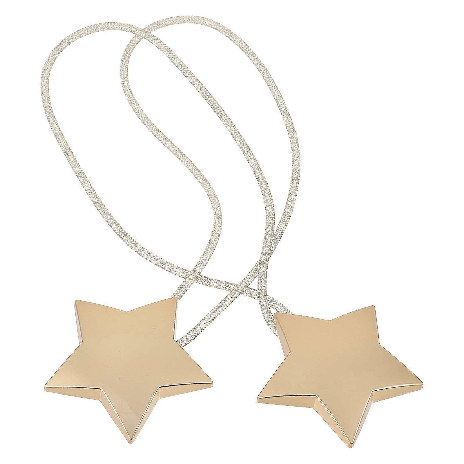 Curtain Tiebacks Simple Style Five-Pointed Star Shaped Decor 6x6x42cm Non-Perforation 2Pcs