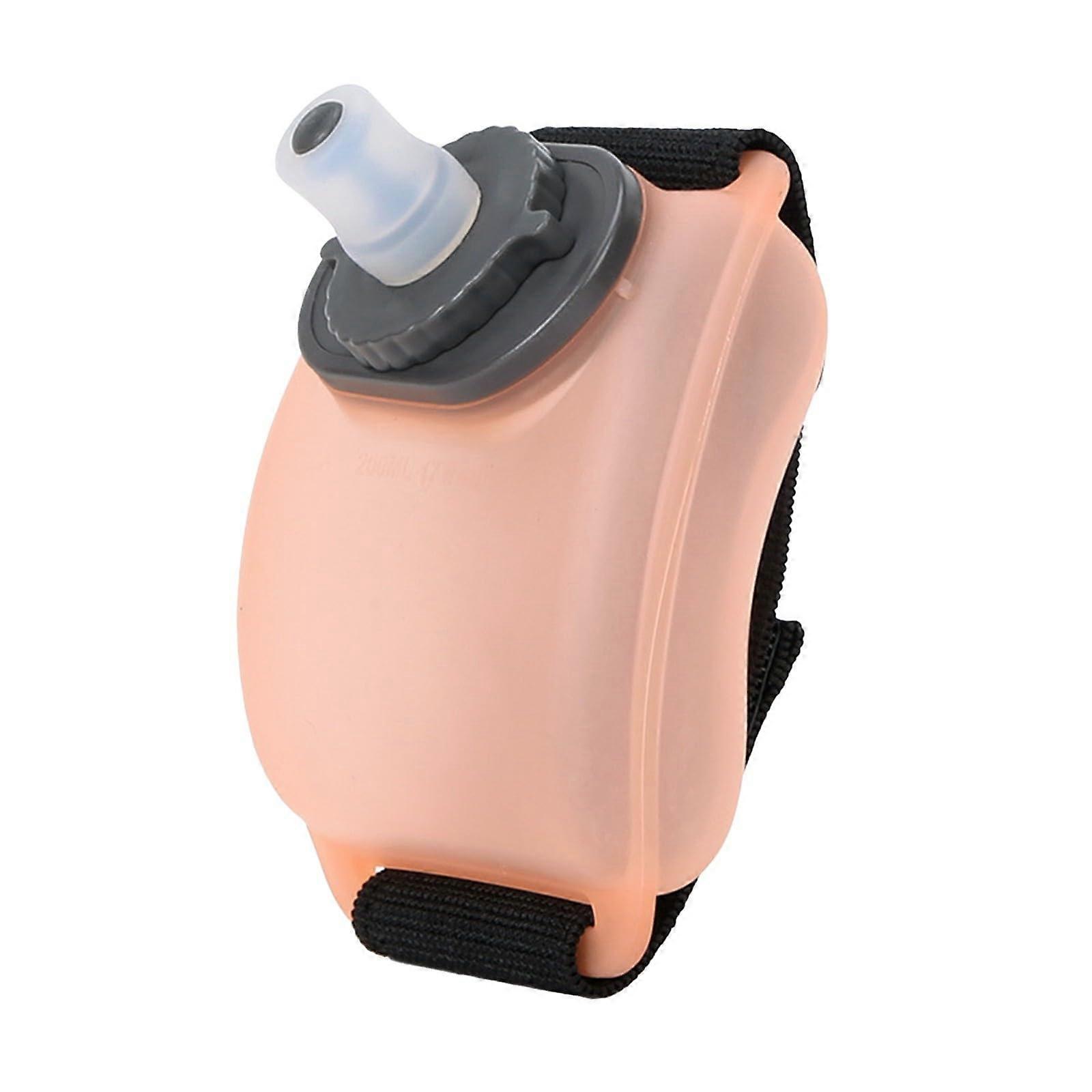 Wrist Sports Bottle 200 ml Portable Soft Silicone for Fitness, Running, Bike (Pink)