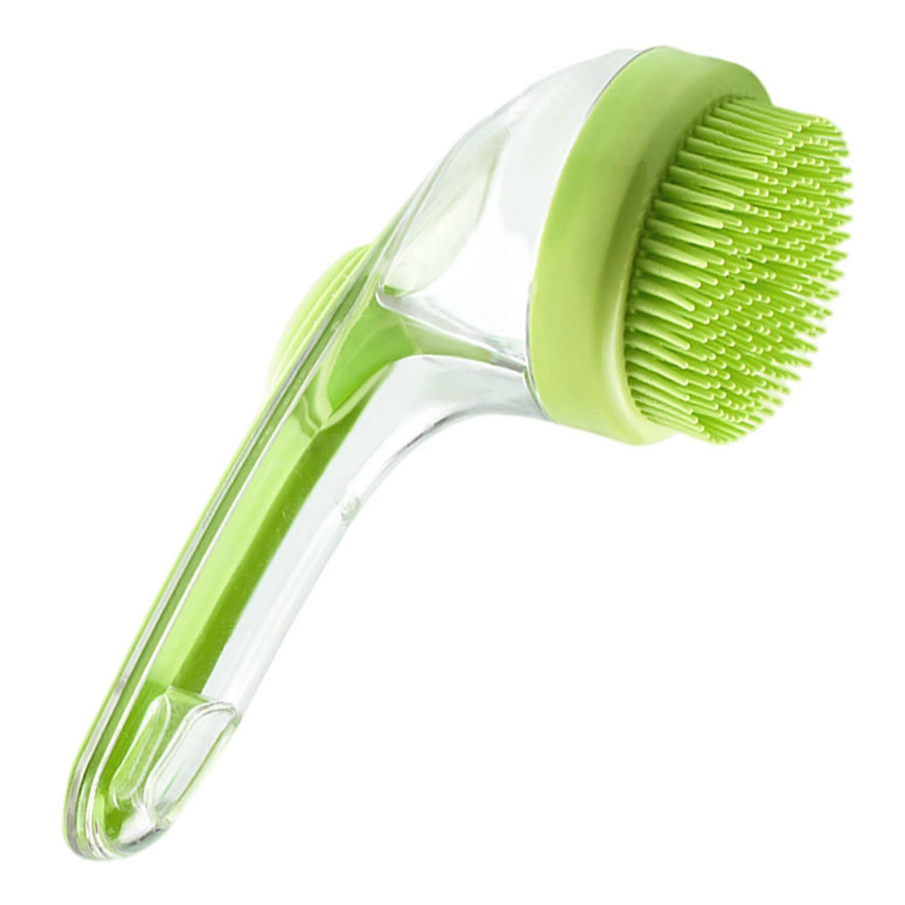 Dog Bath Brush with Soap Dispenser, Hand Dog Shampoo Brush with Hanging Hole
