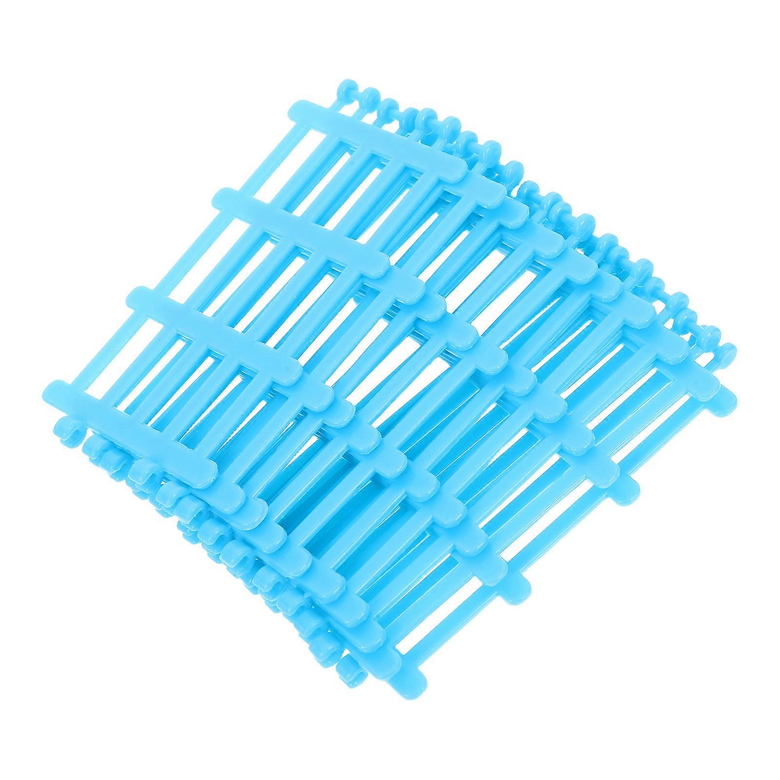 Miniature Garden Play Set Miniature Farm Fence Model Building Playtime Scenarios Sky-Blue 10Pcs