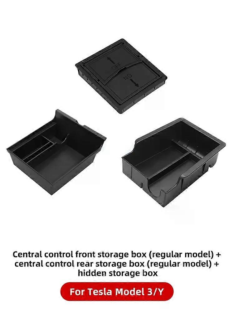 Fit For Tesla Model 3 Medel Y Storage Box Center Armrest Hidden Box Cup Holder Organizer 2022 2021 Car Accessories