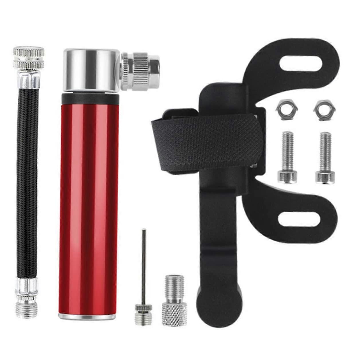 1 Set Mini Bicycle Pump Aluminium Alloy Hand Pump for Bicycle Tyres Compatible with Mountain and Road Bikes for On the Go Red
