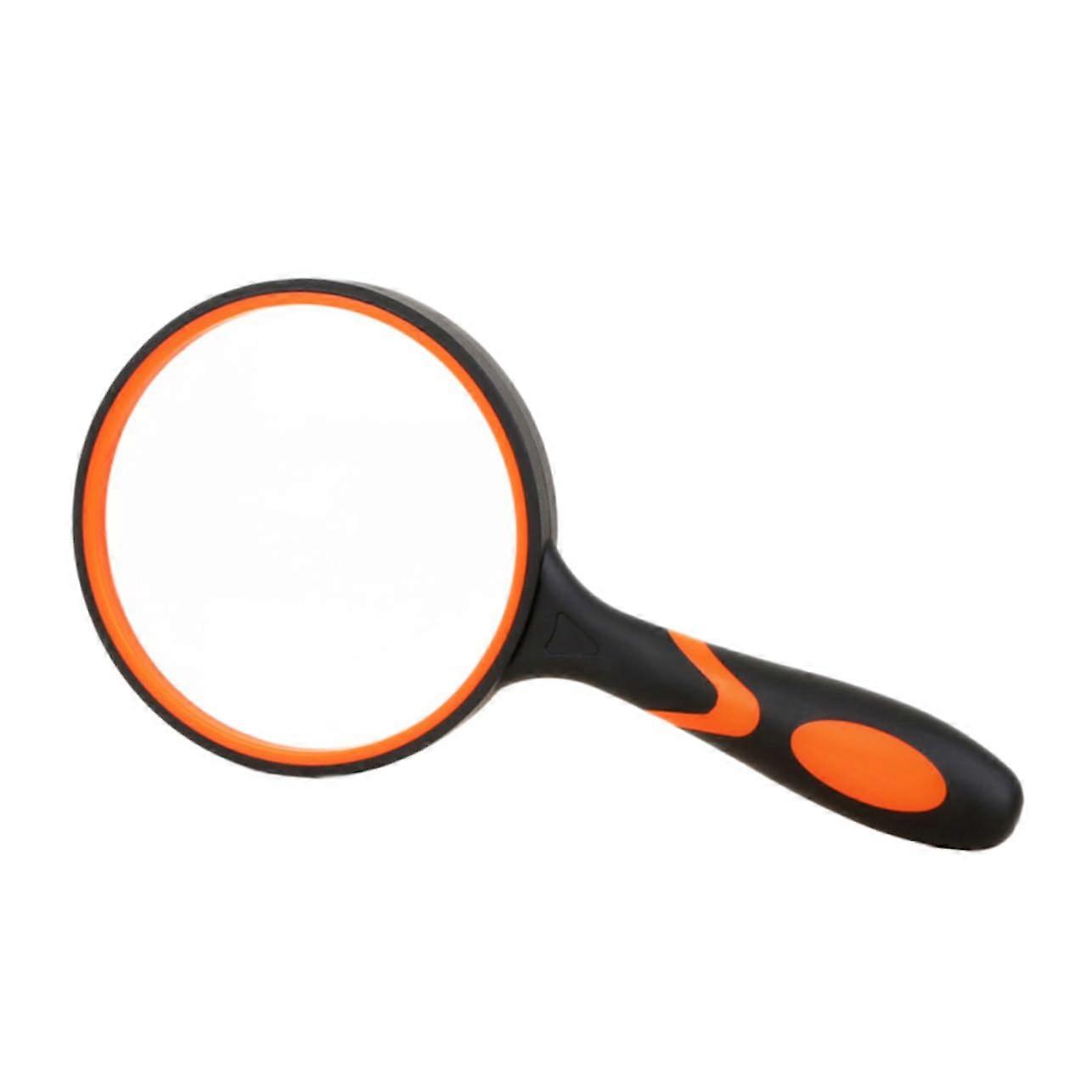 Handheld reading magnifier with rubber grip, magnifying lens for newspapers, books