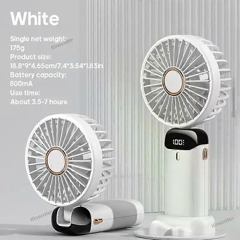 Outdoor Travel Small Portable Handheld Fan 800mAh Mini Rechargeable Silent Fan 5 Speed USB Foldable Electric Wearable Neck Fan