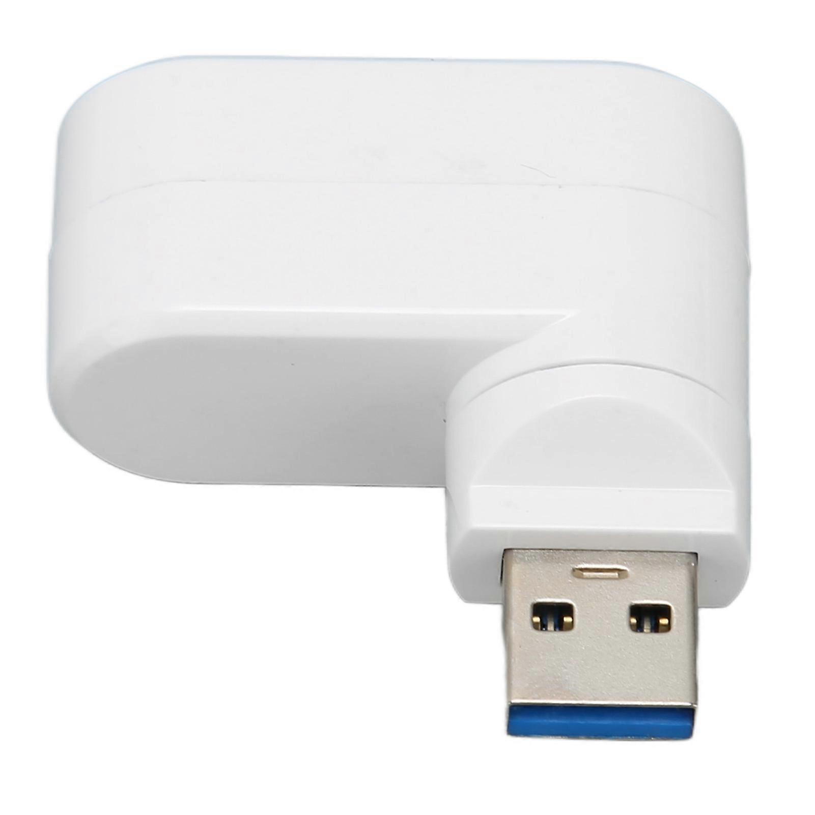 90 Degree Rotatable USB Hub 3 Port Plug and Play Supports Hot Swap 180 Degree Rotatable USB Hub for Desktop PC White 