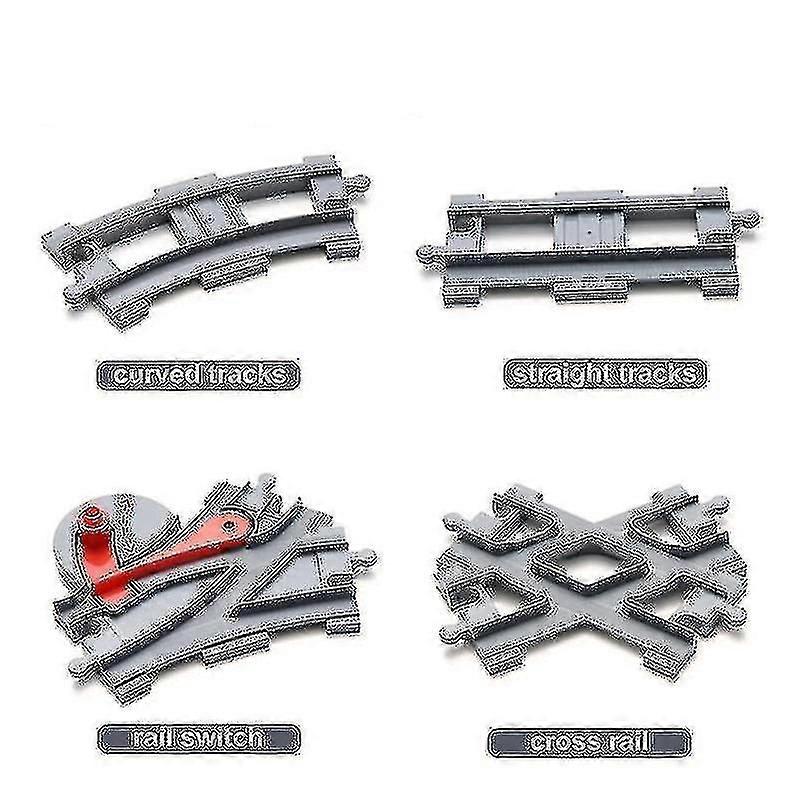Duplo Train Tracks Blocks Crossover Parts Railway Switch Building Bricks Gift -gt