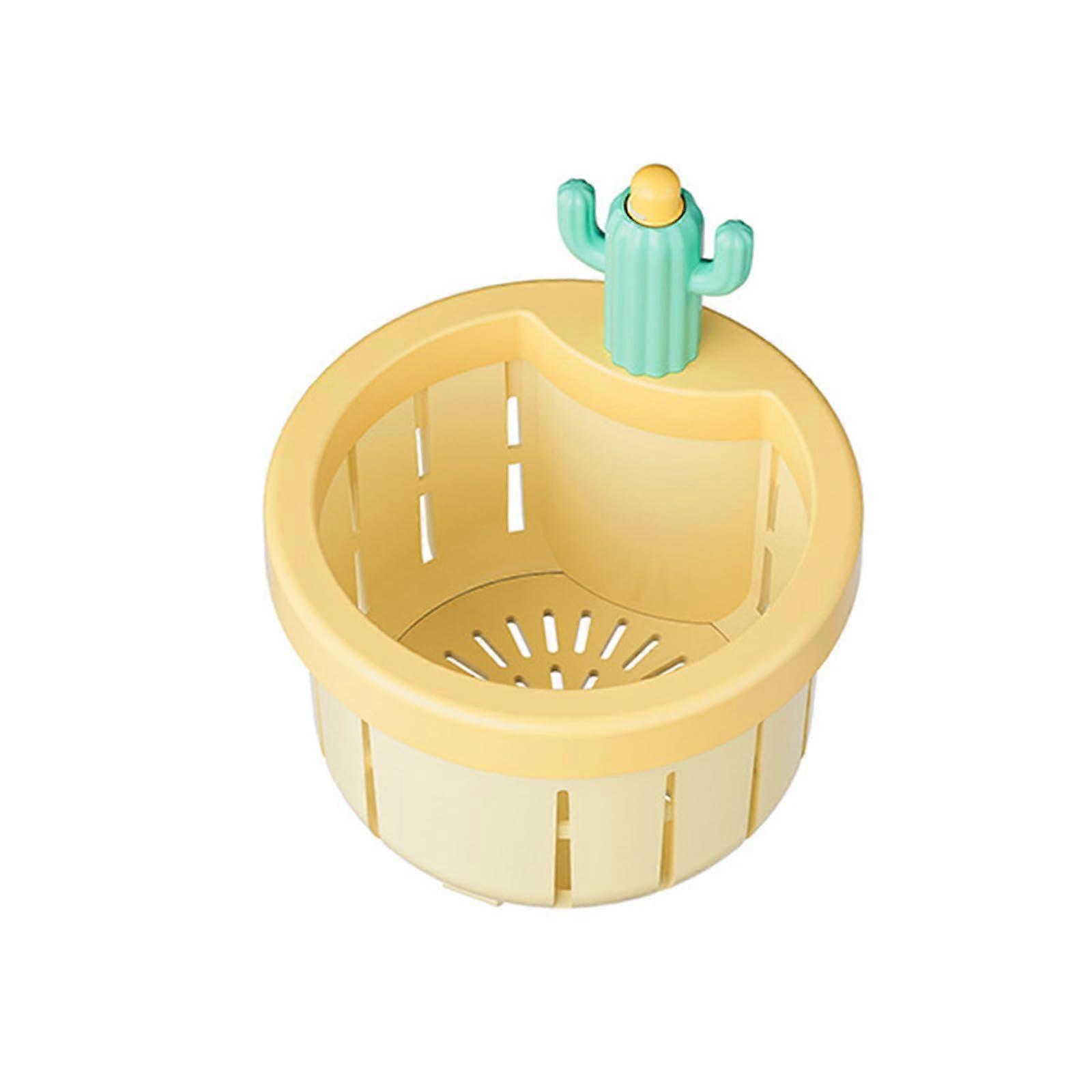 Cactus Drainages Korb Kitchen Sink Waste Collector with Push Drain Sink Discharge Basket Filter for Kitchen Automatic Dumping Basket