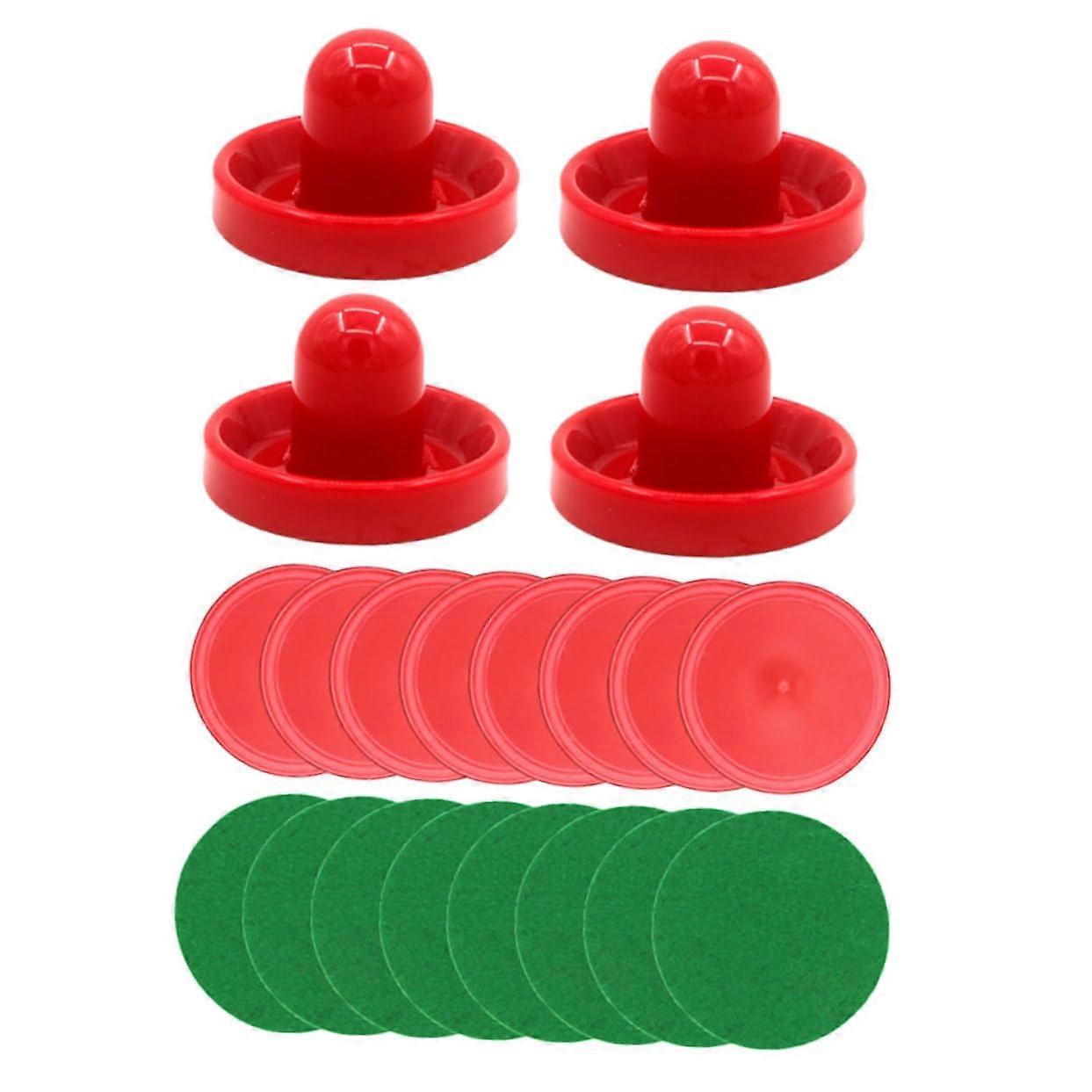 1 set of air hockey pucks and pushers table accessories for exciting games, complete set with red sliders and red pucks for family entertainment