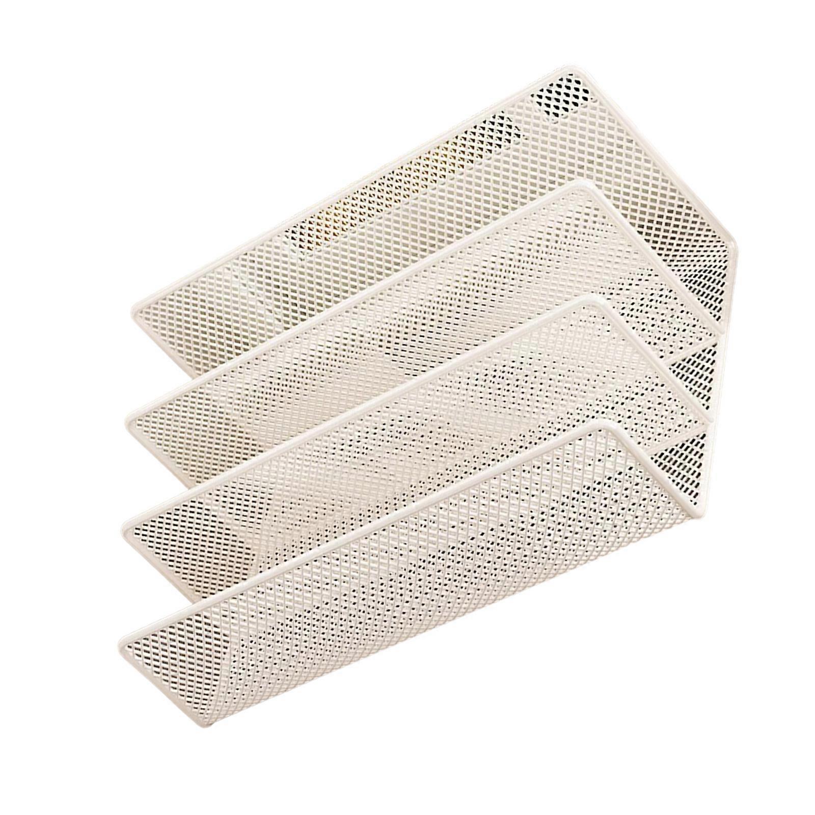 Desk File Sorter Organizers Rack 3 Section Book End Desktop Bookshelf Space Saving Bookend Magazine Stand 24x17x16cm Multicolor