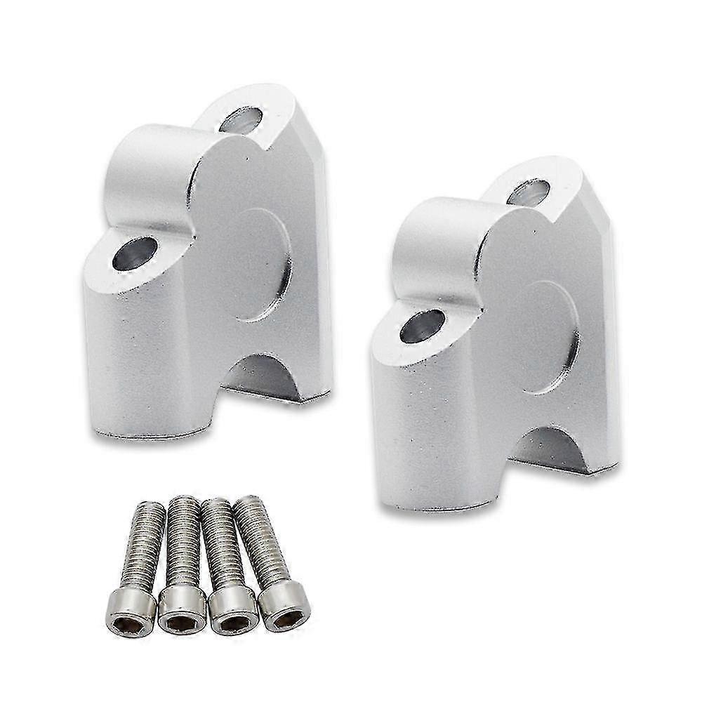 Handlebar Riser,22mm Universal Motorcycle Handle Bar Riser Handlebar Clamp Back Move Mount Adapter (chrome)2pcssilver