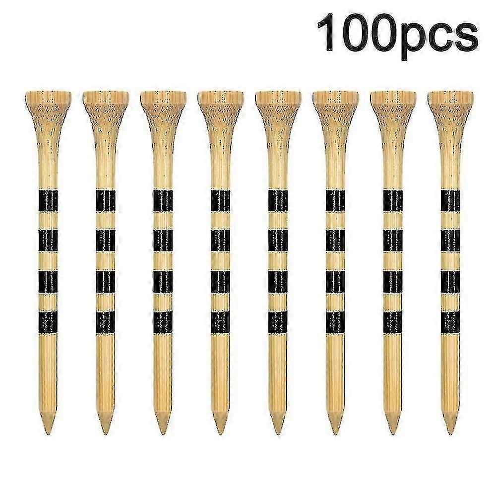 ZENGO 100pcs Golf Tees, Reduce Friction Side Spin-Stable Durable Natural