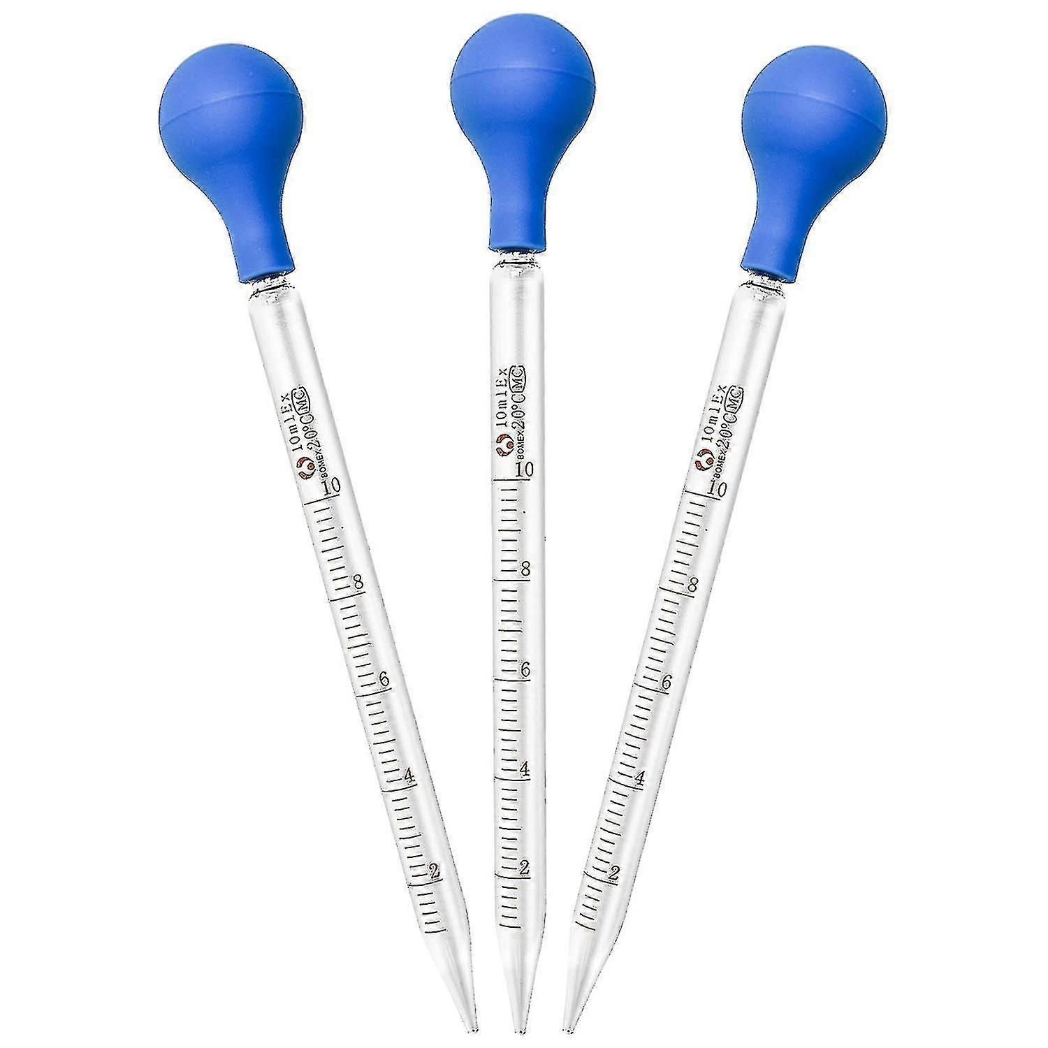 Glass pipettes for hospital and lab use, set of 3