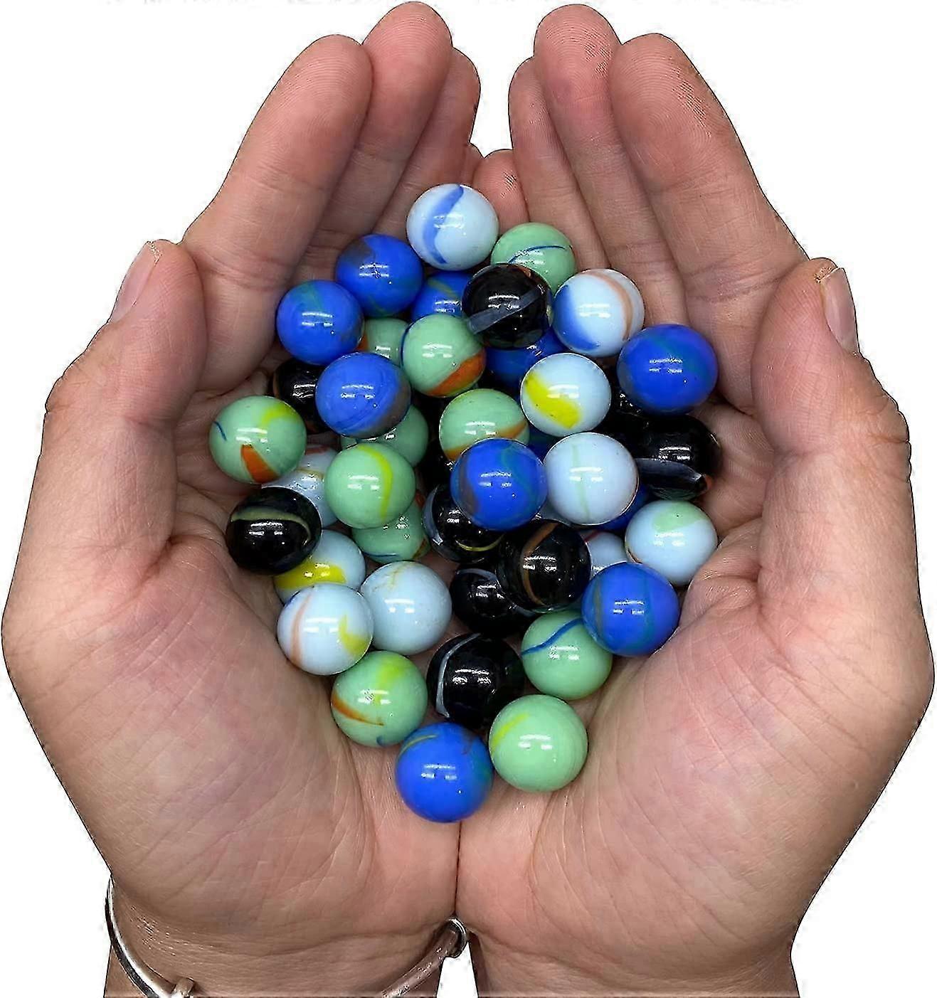 50大理石ゲームガラス大理石、25ミリメートル、混合色。